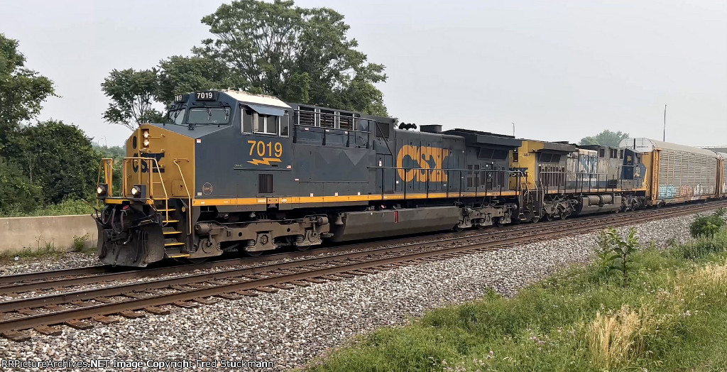 CSX 7019 & 551 lead M215.